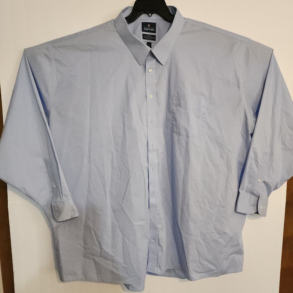 Stafford Travel Performance Super Shirt Blue Big 22 38-39‎ 6X, Long Sleeve